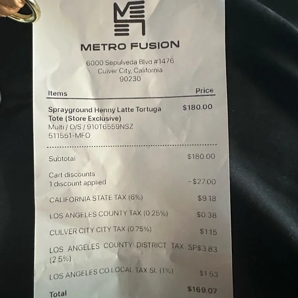 Sprayground Tan and White Checkered Tote - Picture 6 of 7